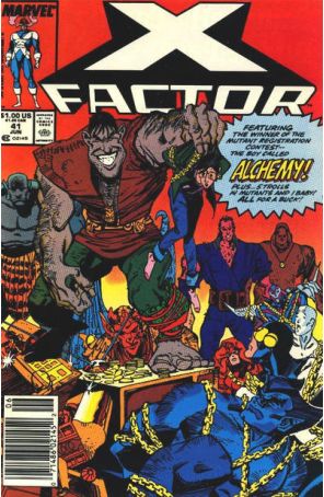 X-Factor 41 (Newsstand) published by Marvel with cover art by Walt Simonson