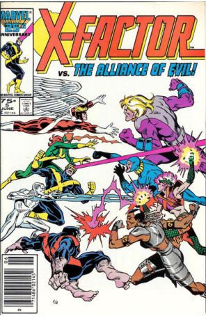 X-Factor 5 (Newsstand) published by Marvel with cover art by Ron Frenz