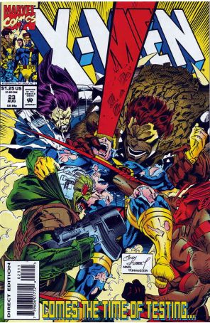 X-Men (2nd Series) 23 (with card) published by Marvel with cover art by Andy Kubert