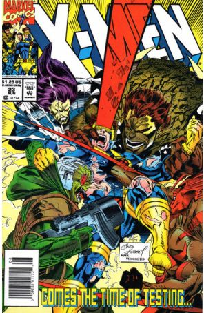 X-Men (2nd Series) 23 (Newsstand) (with card) published by Marvel with cover art by Andy Kubert