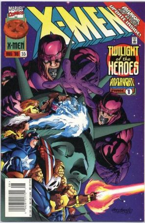 X-Men (2nd Series) 55 (Newsstand) published by Marvel with cover art by Andy Kubert