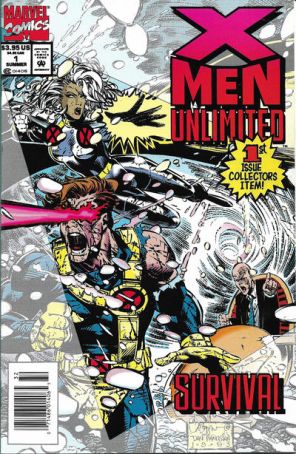 X-Men Unlimited 1 (Newsstand) published by Marvel with cover art by Chris Bachalo