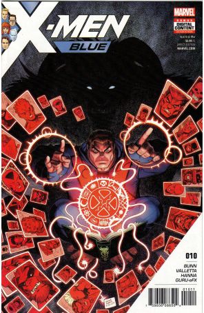 X-Men: Blue 10 published by Marvel with cover art by Arthur Adams