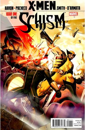 X-Men: Schism 1 published by Marvel with cover art by Carlos Pacheco
