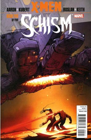 X-Men: Schism 5 published by Marvel with cover art by Adam Kubert