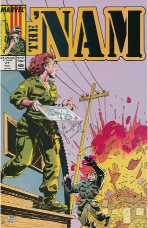 The Nam 21 published by Marvel with cover art by Bob Camp