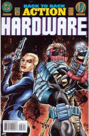 Hardware 28 published by DC with cover art by Prentis Rollins
