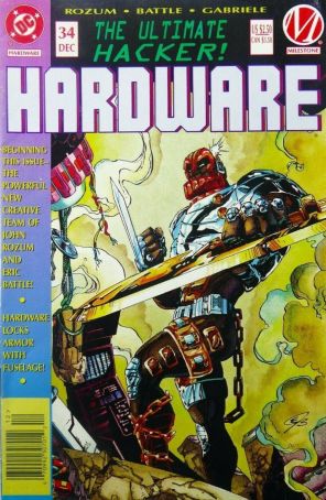 Hardware 34 (Newsstand) published by DC with cover art by Eric Battle