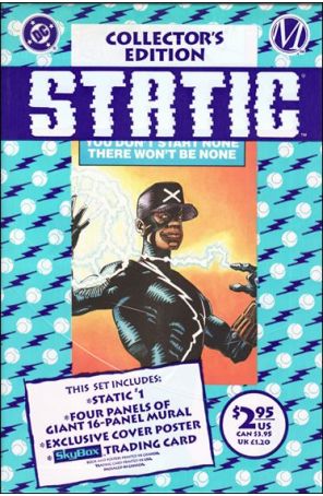 Static 1 (with card) published by DC with cover art by Denys Cowan