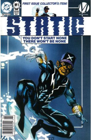 Static 1 (Newsstand) published by DC with cover art by Denys Cowan