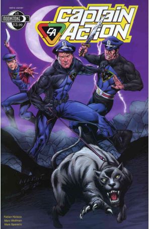 Captain Action Comics 1B published by Moonstone with cover art by Marat Mychaels