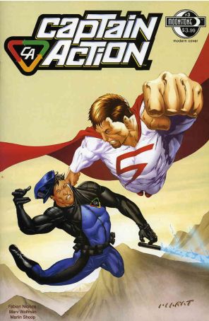 Captain Action Comics 3A published by Moonstone with cover art by Marat Mychaels