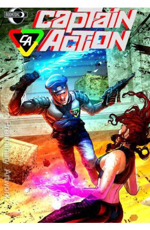 Captain Action Season Two 2A published by Moonstone with cover art by Oscar Celestini