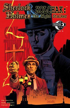 Sherlock Holmes And Kolchak the Night Stalker 3A published by Moonstone with cover art by Dan Padrosian