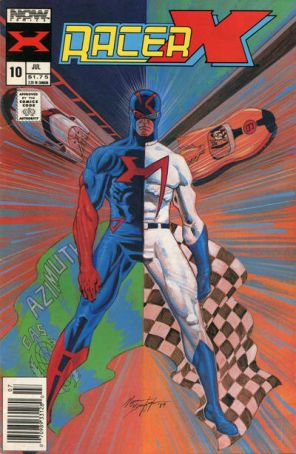 Racer X 10 (Newsstand) published by Now with cover art by Norm Breyfogle