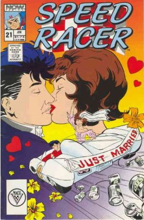 Speed Racer (1st Series) 21 published by Now with cover art by Norm Dwyer