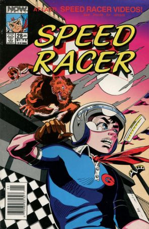 Speed Racer (1st Series) 28 (Newsstand) published by Now with cover art by Norm Dwyer