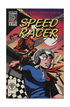 Speed Racer (1st Series) 28 published by Now with cover art by Norm Dwyer