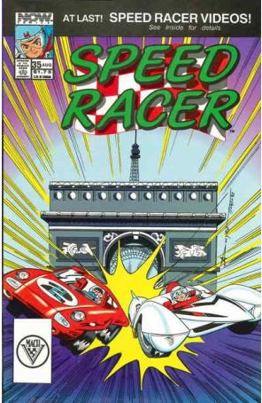 Speed Racer (1st Series) 35 published by Now with cover art by Norm Dwyer