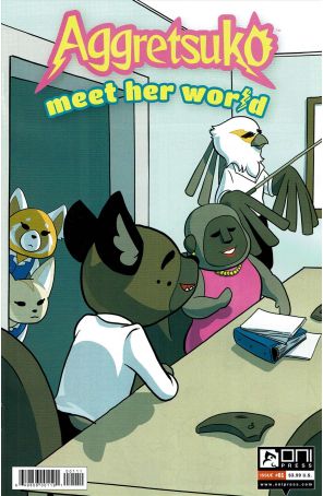 Aggretsuko: Meet Her World 1A published by Oni with cover art by Kel McDonald