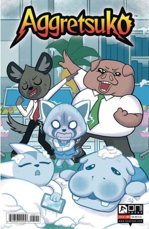 Aggretsuko 5A published by Oni with cover art by Patabot and Shadia Amin