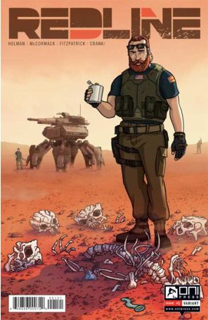 Redline 1A published by Oni with cover art by David Kuettel