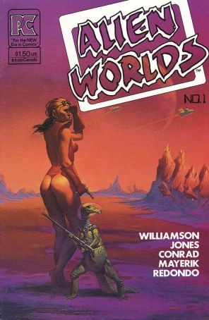 Alien Worlds 1 published by Pacific with cover art by Joe Chiodo