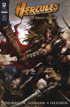 Hercules: The Knives of Kush 2B published by Radical with cover art by Clint Langley