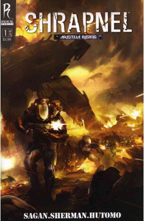 Shrapnel: Aristeia Rising 1B published by Radical with cover art by Bruno Werneck