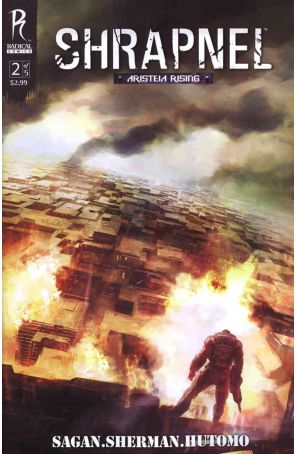 Shrapnel: Aristeia Rising 2B published by Radical with cover art by Gerhard Mozsi