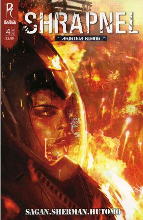 Shrapnel: Aristeia Rising 4A published by Radical with cover art by Alan Brooks