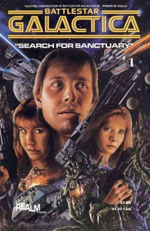 Battlestar Galactica: Search for Sanctuary 1 published by Realm with cover art by Chris Scalf