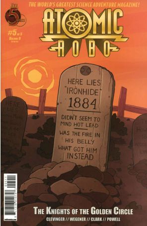 Atomic Robo and the Knights of the Golden Circle 5 published by Red 5 with cover art by Scott Wegener