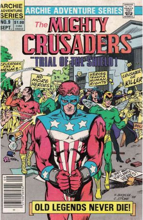 Mighty Crusaders (2nd Series) 9 (Newsstand) published by Archie with cover art by Rich Buckler