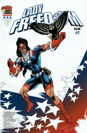 Lady Freedom 1A published by Second Sight with cover art by Larry Spike Jarrell