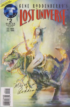 Lost Universe (Gene Roddenberry's) 2 Gold Variant published by Tekno with cover art by Bill Sienkiewicz