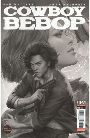 Cowboy Bebop (Titan) 1F published by Titan with cover art by Stanley Lau