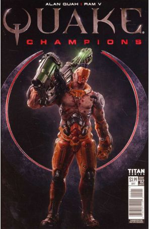 Quake Champions 2B published by Titan with cover art by Alan Quah