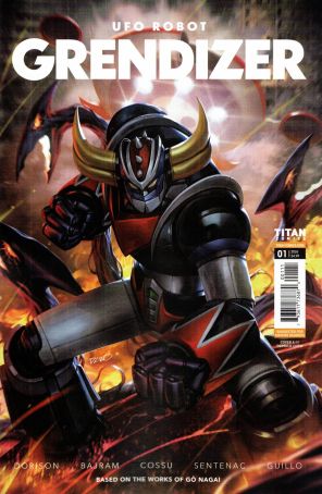 UFO Robot Grendizer 1A published by Titan with cover art by Derrick Chew