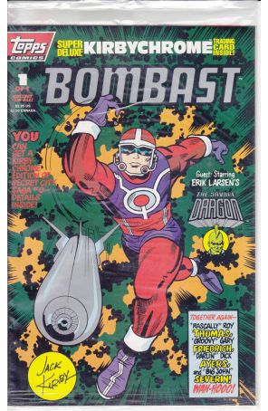 Bombast 1 (with card) published by Topps with cover art by Jack Kirby