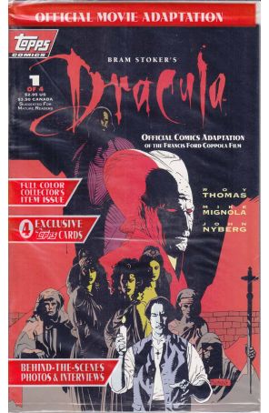Dracula (Bram Stoker's) 1 (with card) published by Topps with cover art by Mike Mignola