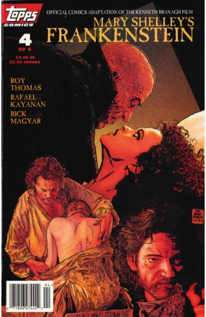 Frankenstein (Mary Shelley's) 4 (Newsstand) published by Topps with cover art by Tim Bradstreet