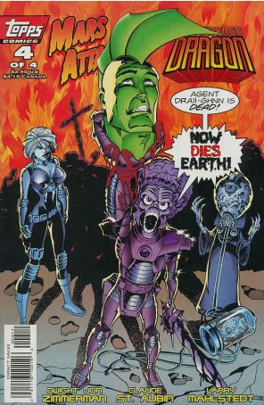 Mars Attacks the Savage Dragon 4 published by Topps with cover art by Jean-Claude St. Aubin