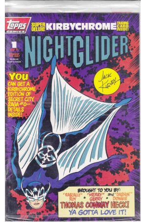 Night Glider 1 (with card) published by Topps with cover art by Jack Kirby