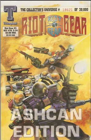 Riot Gear 1 Ashcan published by Triumphant with cover art by Fred Harper