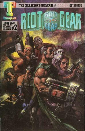 Riot Gear 2 published by Triumphant with cover art by Fred Harper