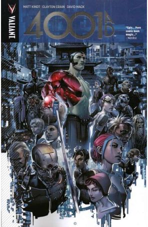 4001 A.D. TPB 1 published by Valiant with cover art by Clayton Crain