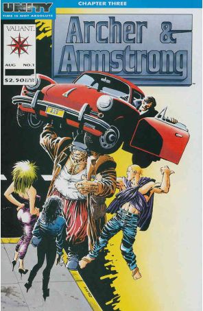Archer And Armstrong 1 published by Valiant with cover art by Frank Miller