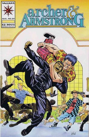 Archer And Armstrong 24 published by Valiant with cover art by Mike Vosburg