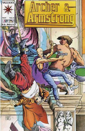 Archer And Armstrong 4 published by Valiant with cover art by Barry Windsor-Smith